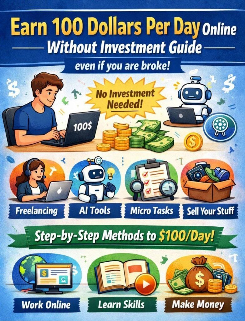 earn 100 dollars per day online without investment